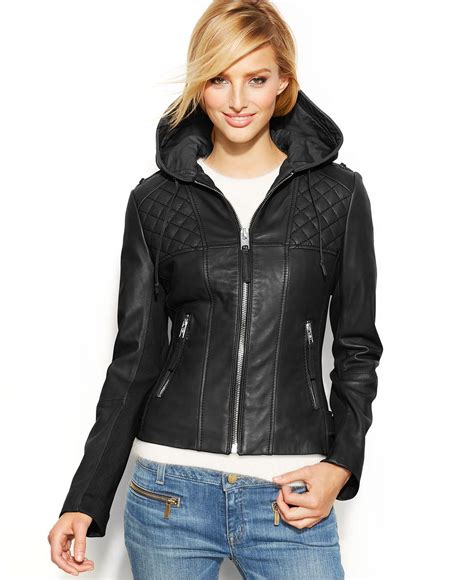 macy's michael kors womens leather jacket|Michael Kors blazer jacket.